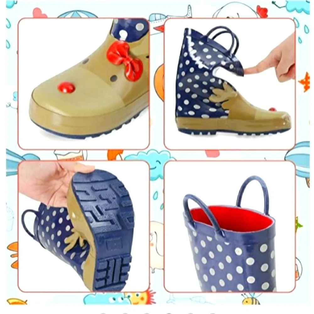 KushyShoo | Little Girls Deer Rain Boots Size 13
